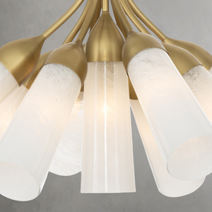 Mousseaux Chandelier, steel in natural brass - view 3