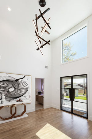 Modern Vertical Geometric Aluminum Chandelier for Staircase/Foyer/High-ceiling - view 22