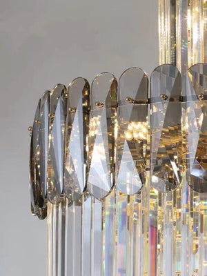 Luxury Extra Large Foyer Spiral Staircase Chandelier Long Crystal Ceiling Light Fixture For Living Room Hall Entrance - view 11