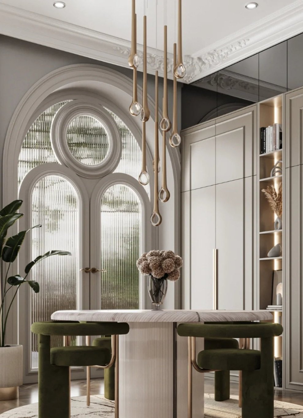 Modern Floating Long Gold Pendant Celing Chandelier for Living Room/High-ceiling - view 3