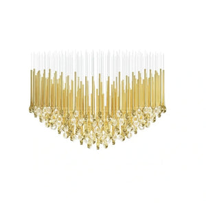 Modern Floating Long Gold Pendant Celing Chandelier for Living Room/High-ceiling - view 12