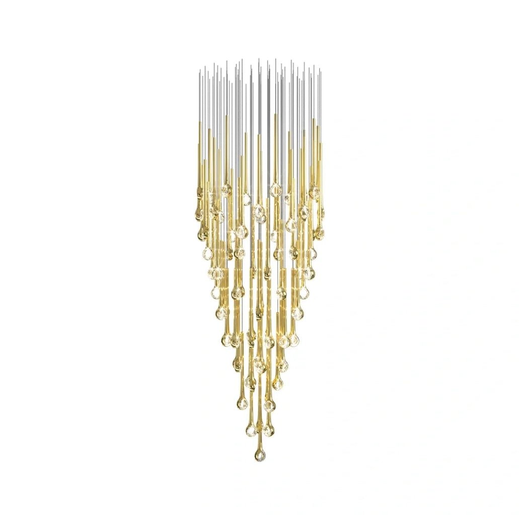Modern Floating Long Gold Pendant Celing Chandelier for Living Room/High-ceiling - view 11