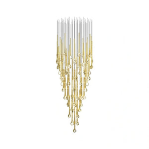 Modern Floating Long Gold Pendant Celing Chandelier for Living Room/High-ceiling - view 11