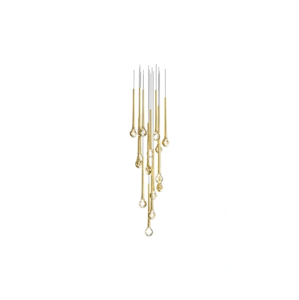 Modern Floating Long Gold Pendant Celing Chandelier for Living Room/High-ceiling - view 10