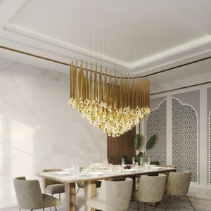 Modern Floating Long Gold Pendant Celing Chandelier for Living Room/High-ceiling - view 2