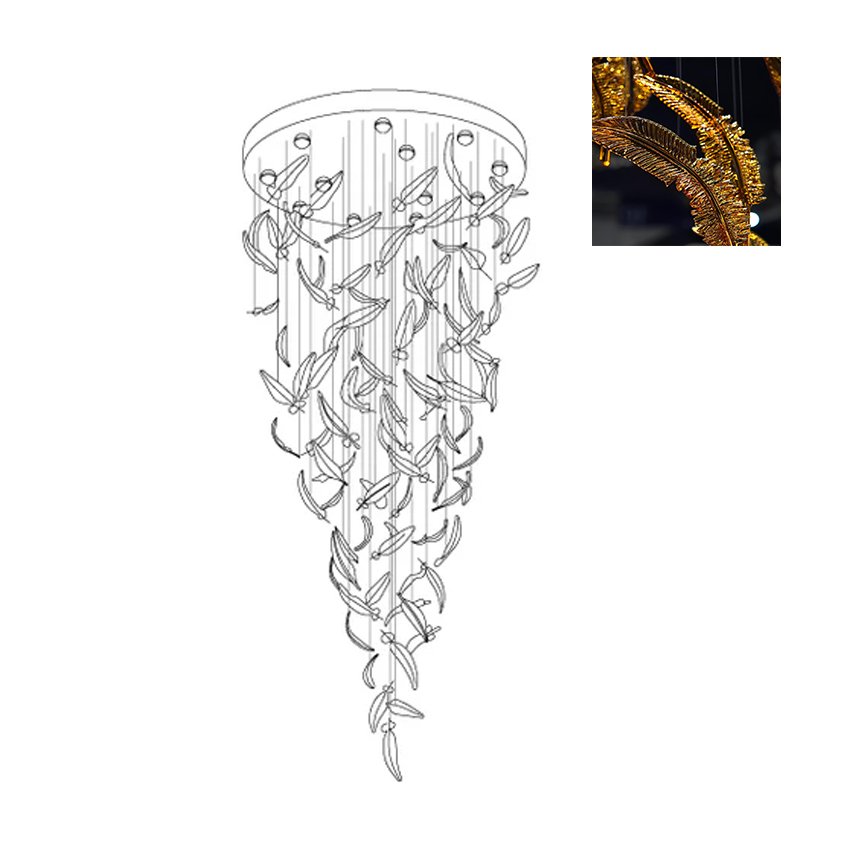 Galaxy Glass Feathers Flying Chandelier - view 55
