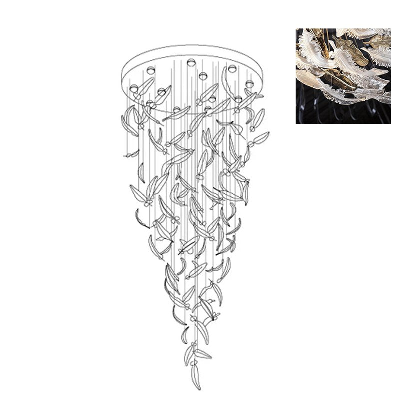 Galaxy Glass Feathers Flying Chandelier - view 58