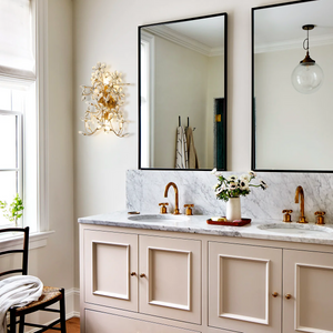 Fiore Crystal Flowers Wall Sconce 2-Light, chandelier