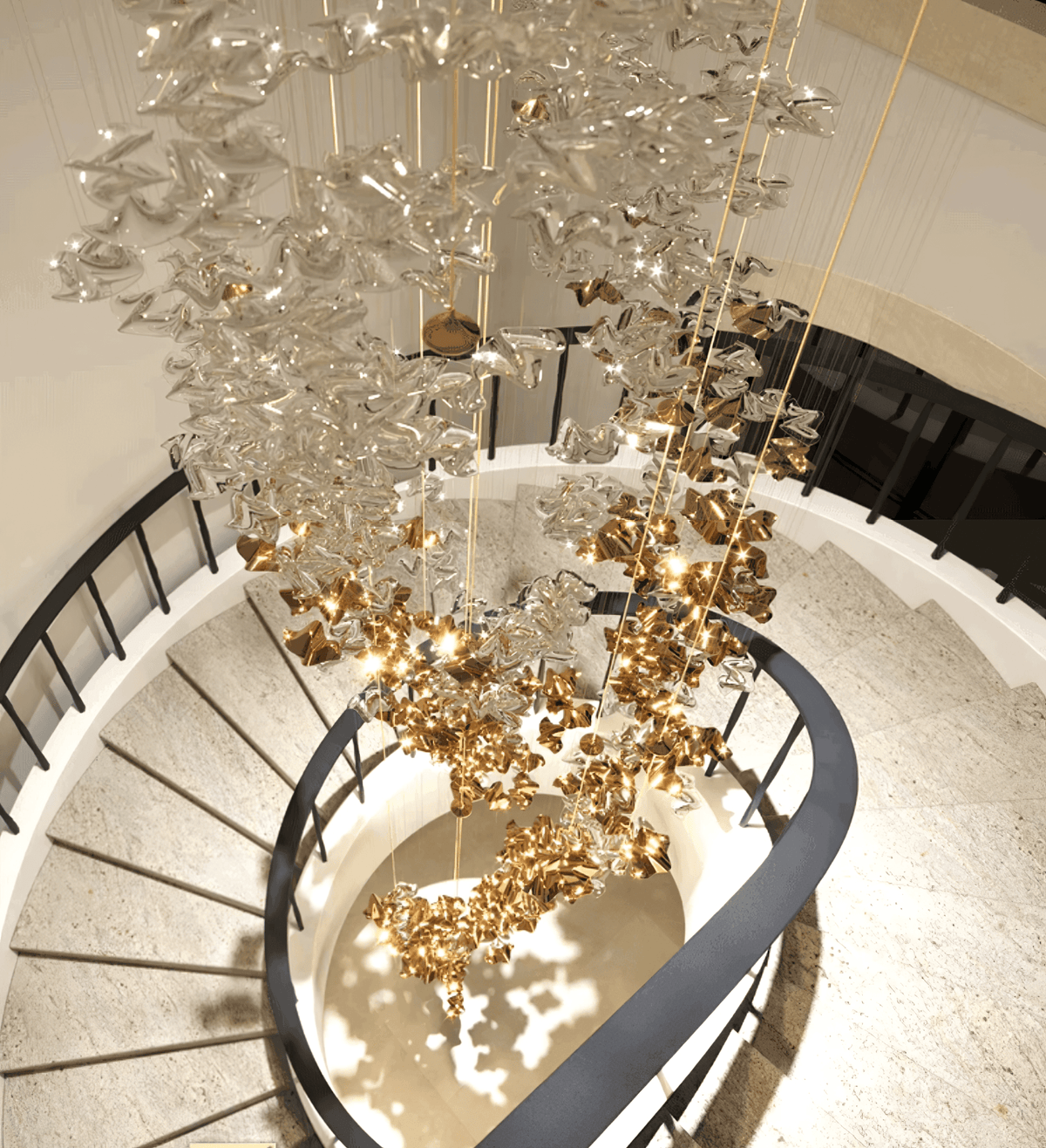 Galaxy Tidal Art Glass Crystal Spiral Chandelier - view 13