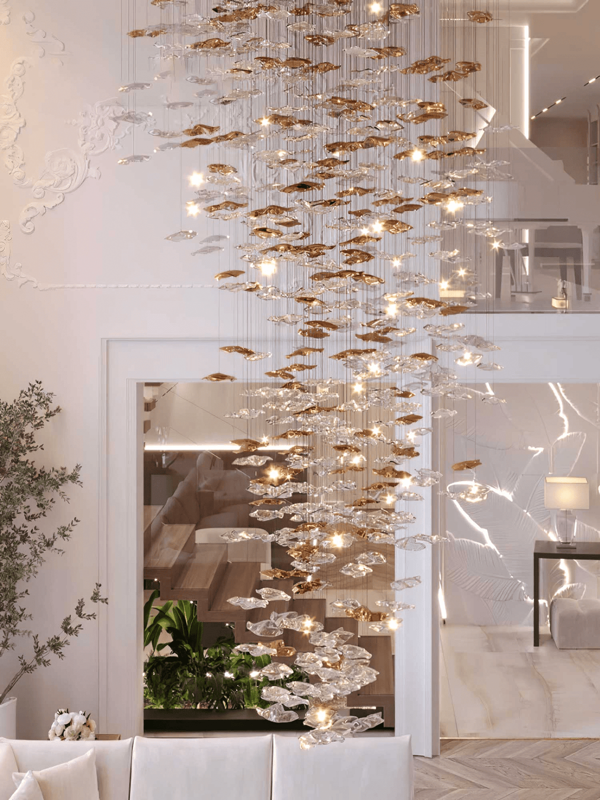 Galaxy Tidal Art Glass Crystal Spiral Chandelier - view 11