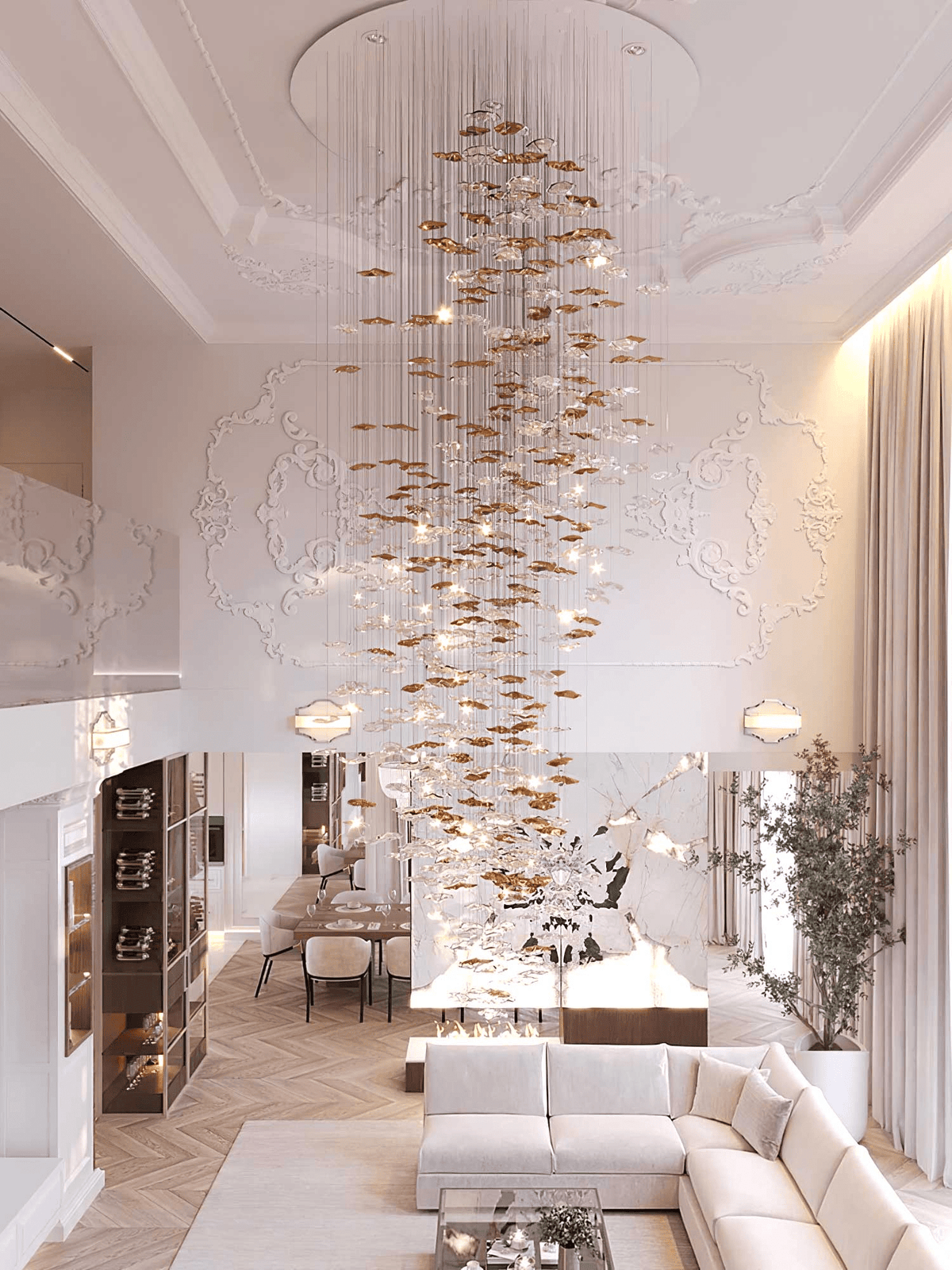 Galaxy Tidal Art Glass Crystal Spiral Chandelier - view 6