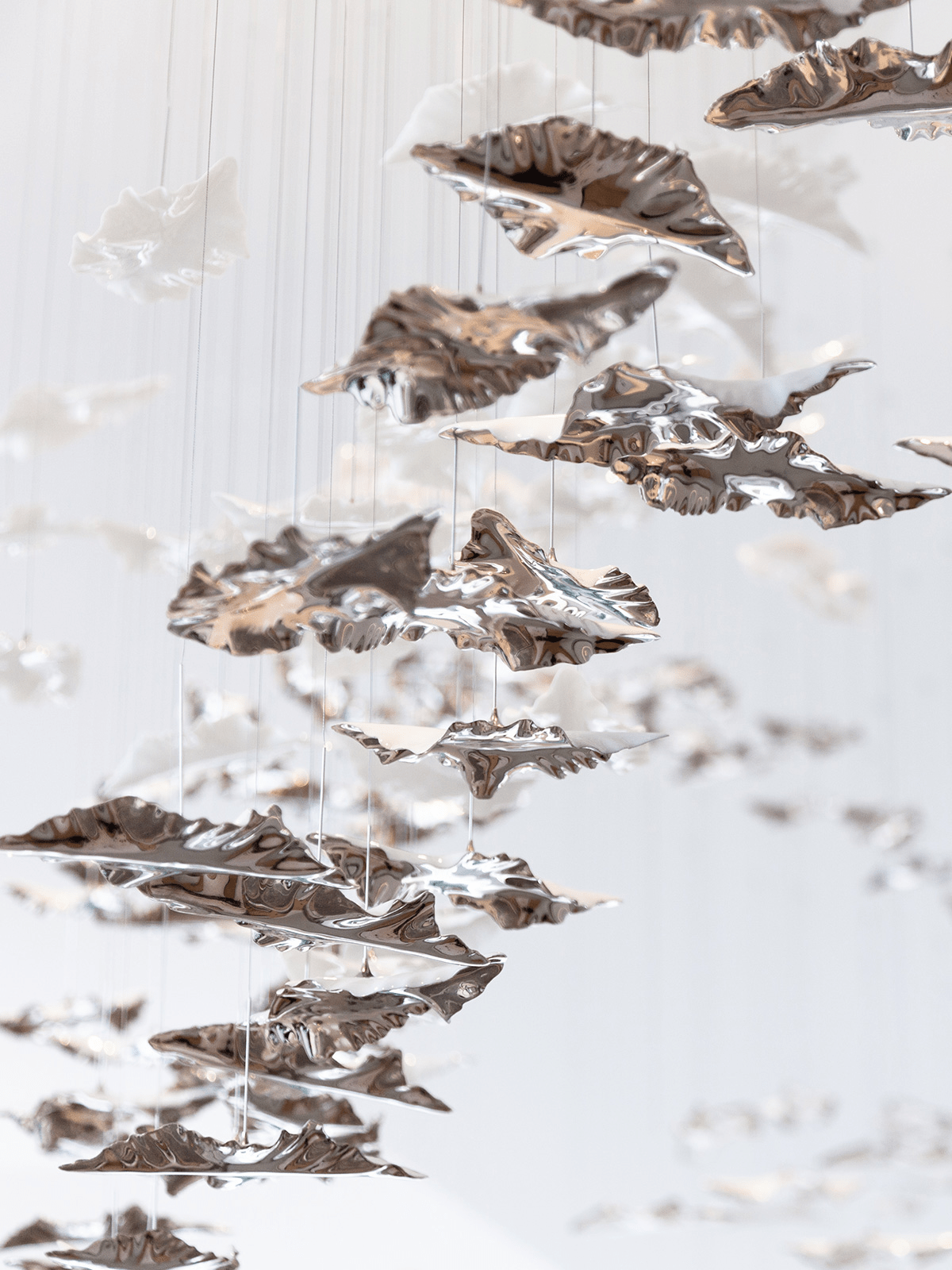 Galaxy Leaf Twisted Sculptural Meteor Shower Crystal Spiral Chandelier - view 6