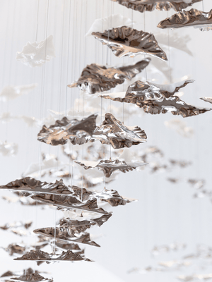 Galaxy Leaf Twisted Sculptural Meteor Shower Crystal Spiral Chandelier - view 6