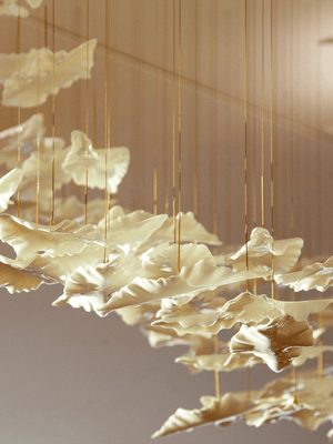 Galaxy Leaf Twisted Sculptural Meteor Shower Crystal Spiral Chandelier - view 18