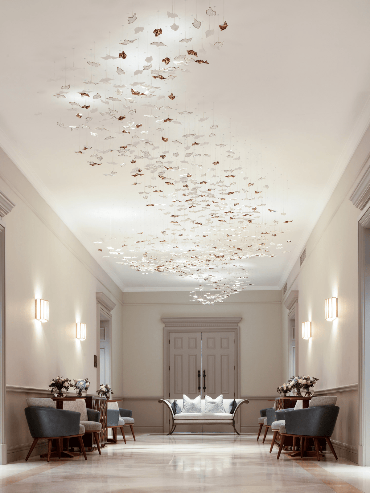 Galaxy Leaf Twisted Sculptural Meteor Shower Crystal Spiral Chandelier - view 12