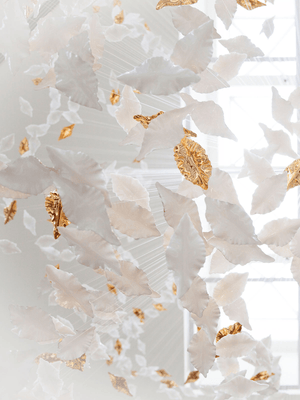 Galaxy Leaf Twisted Sculptural Meteor Shower Crystal Spiral Chandelier - view 7