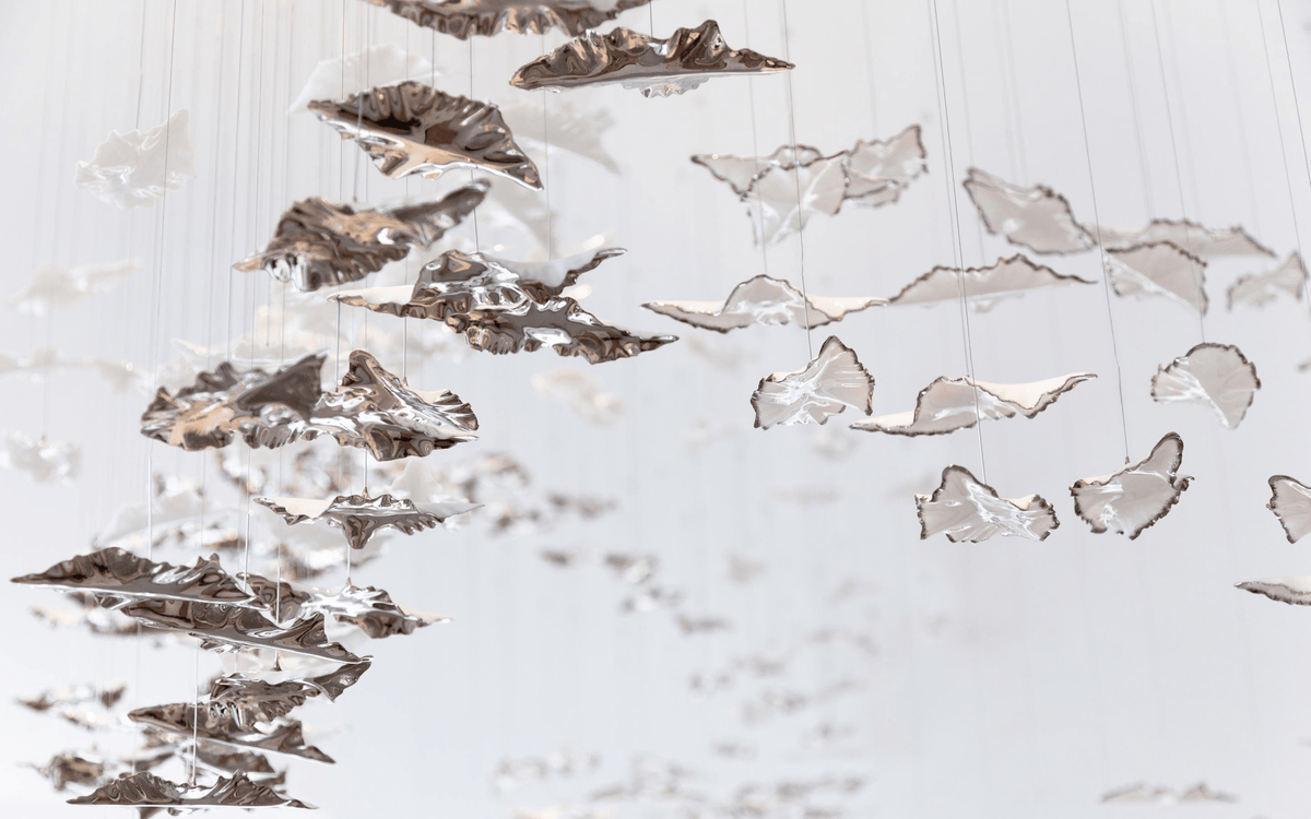 Galaxy Leaf Twisted Sculptural Meteor Shower Crystal Spiral Chandelier - view 30