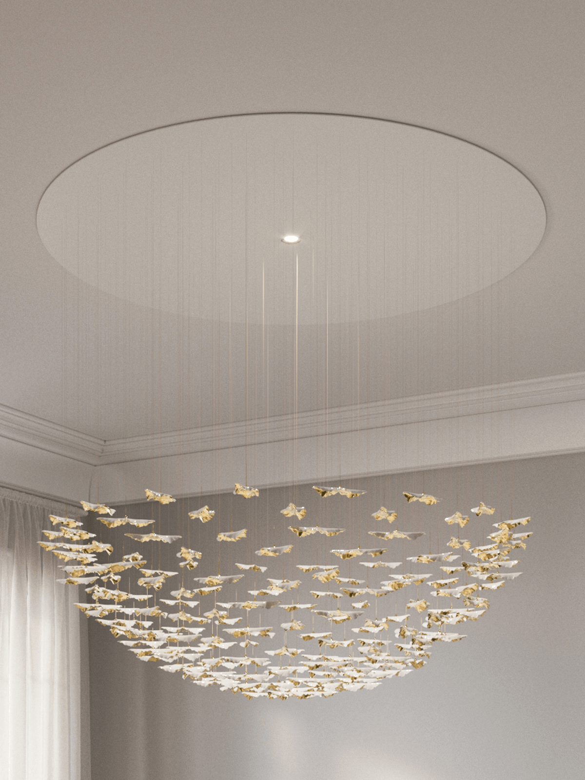 Galaxy Leaf Twisted Sculptural Meteor Shower Crystal Spiral Chandelier - view 19