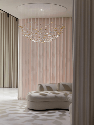 Galaxy Leaf Twisted Sculptural Meteor Shower Crystal Spiral Chandelier - view 24