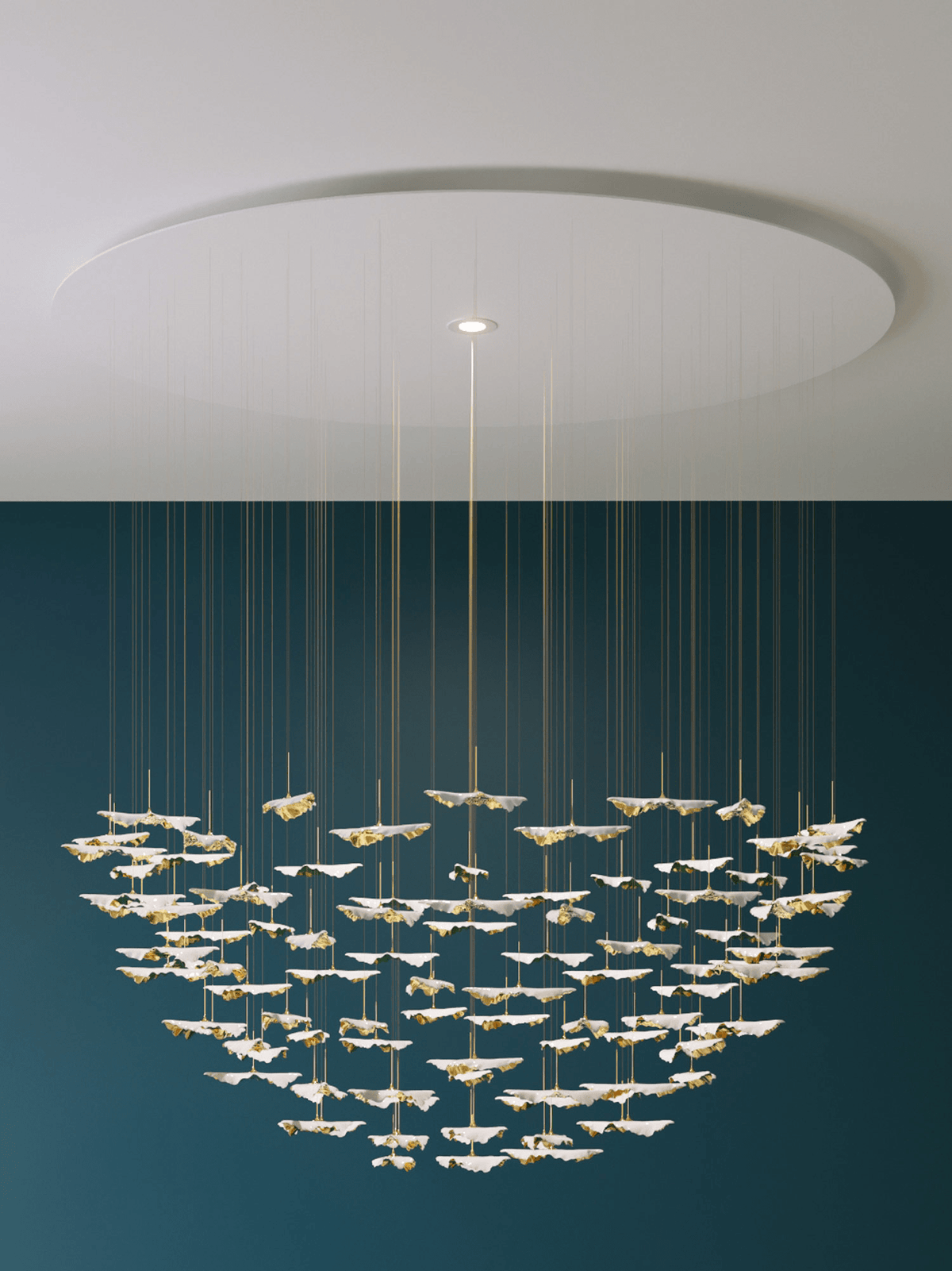 Galaxy Leaf Twisted Sculptural Meteor Shower Crystal Spiral Chandelier - view 4