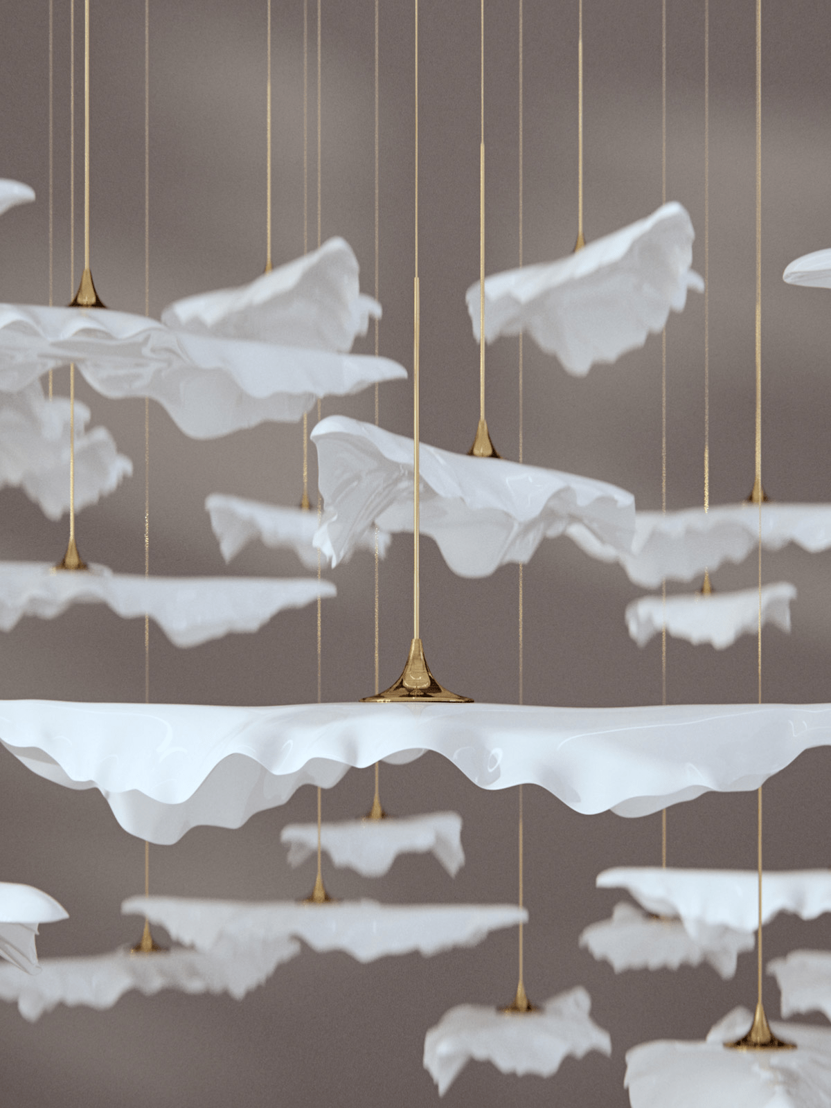 Galaxy Leaf Twisted Sculptural Meteor Shower Crystal Spiral Chandelier - view 5
