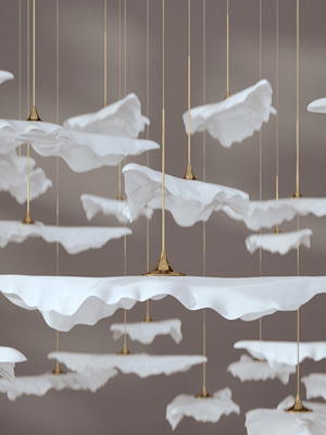 Galaxy Leaf Twisted Sculptural Meteor Shower Crystal Spiral Chandelier - view 5