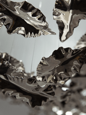 Galaxy Leaf Twisted Sculptural Meteor Shower Crystal Spiral Chandelier - view 13