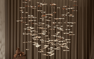 Galaxy Leaf Twisted Sculptural Meteor Shower Crystal Spiral Chandelier - view 32