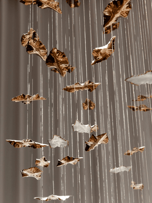 Galaxy Leaf Twisted Sculptural Meteor Shower Crystal Spiral Chandelier - view 26