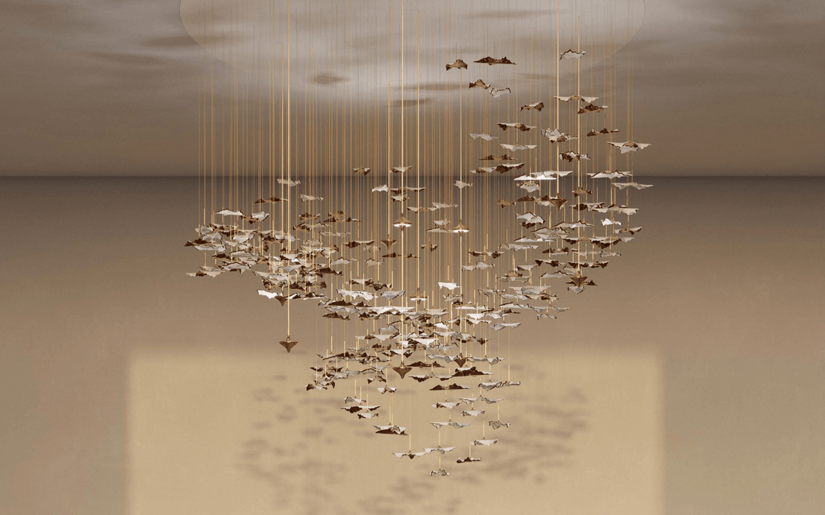 Galaxy Leaf Twisted Sculptural Meteor Shower Crystal Spiral Chandelier - view 33