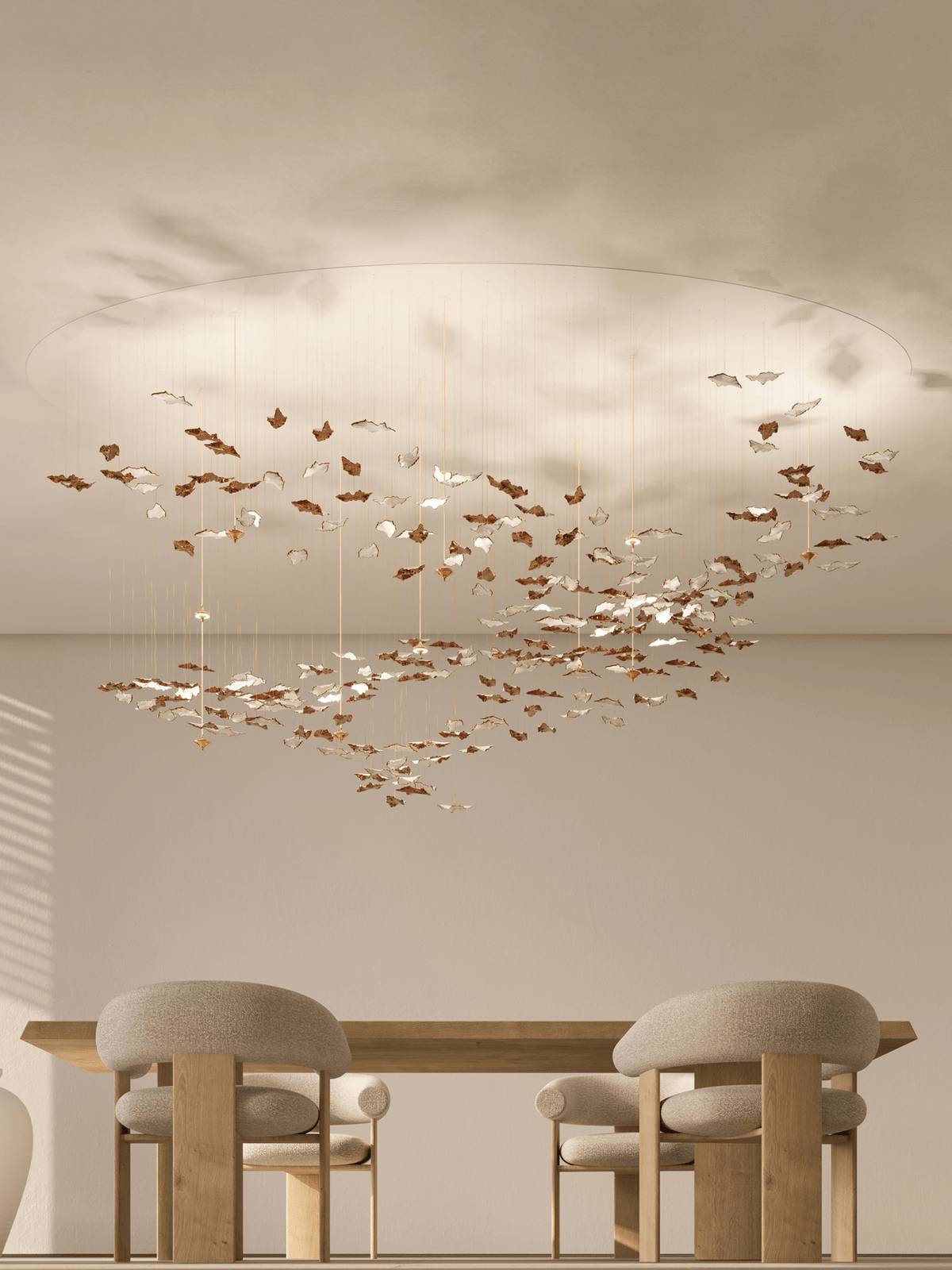 Galaxy Leaf Twisted Sculptural Meteor Shower Crystal Spiral Chandelier - view 2