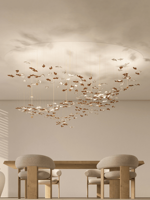 Galaxy Leaf Twisted Sculptural Meteor Shower Crystal Spiral Chandelier - view 2