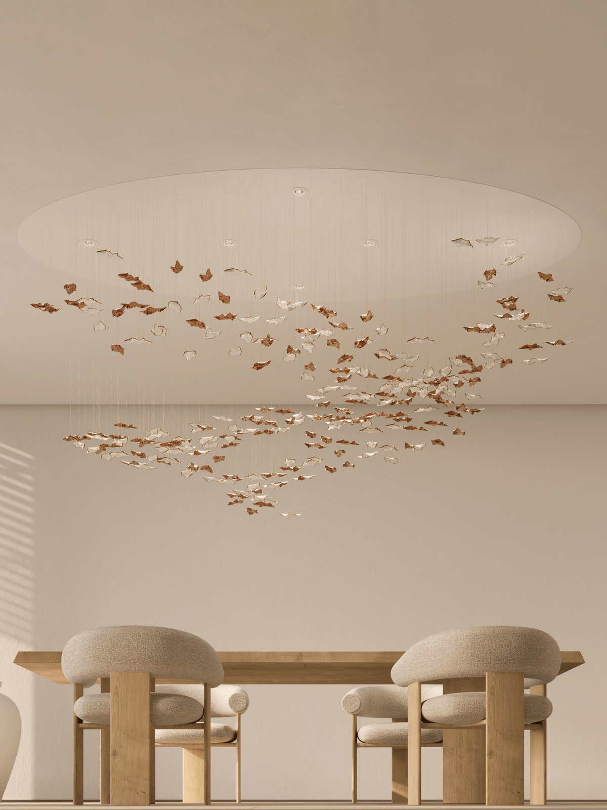 Galaxy Leaf Twisted Sculptural Meteor Shower Crystal Spiral Chandelier - view 3