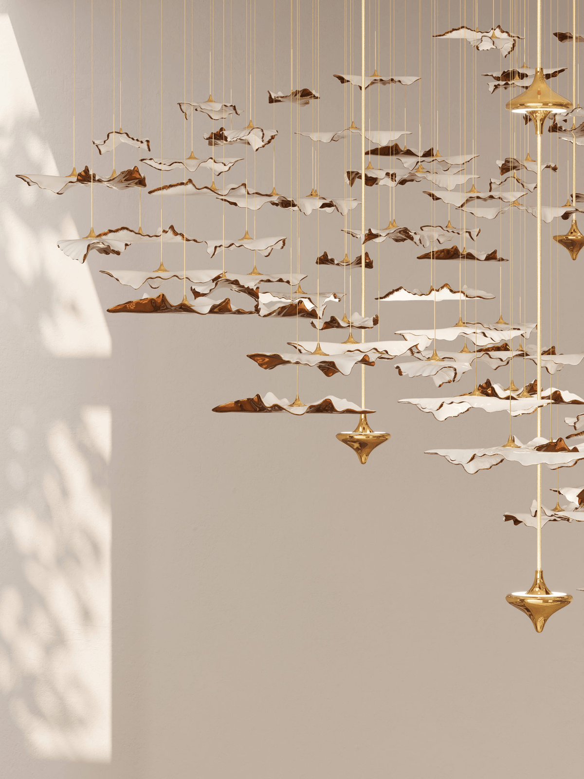 Galaxy Leaf Twisted Sculptural Meteor Shower Crystal Spiral Chandelier - view 10
