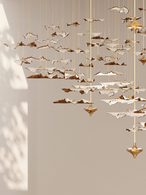 Galaxy Leaf Twisted Sculptural Meteor Shower Crystal Spiral Chandelier - view 10