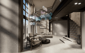 Clouds Iridescent Disc Chandelier - view 10