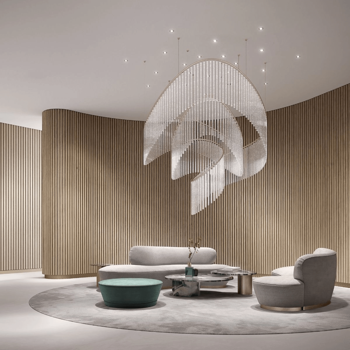 Rivella Cascade Fringe Crystal Chandelier - view 3