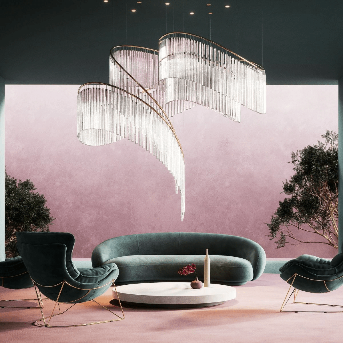 Rivella Cascade Fringe Crystal Chandelier - view 4