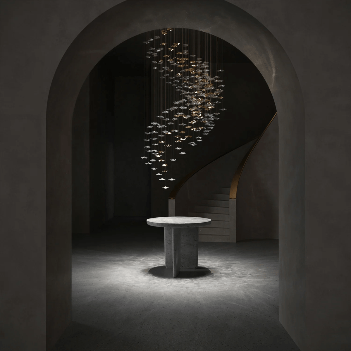 Galaxy Tidal Art Glass Crystal Spiral Chandelier - view 100