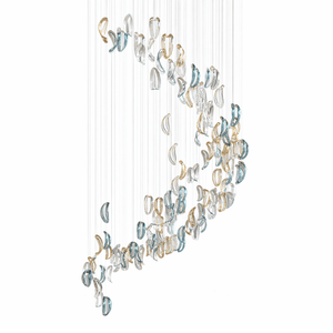 Galaxy Aqua Ripple Glass Meteor Shower Crystal Spiral Chandelier - view 9