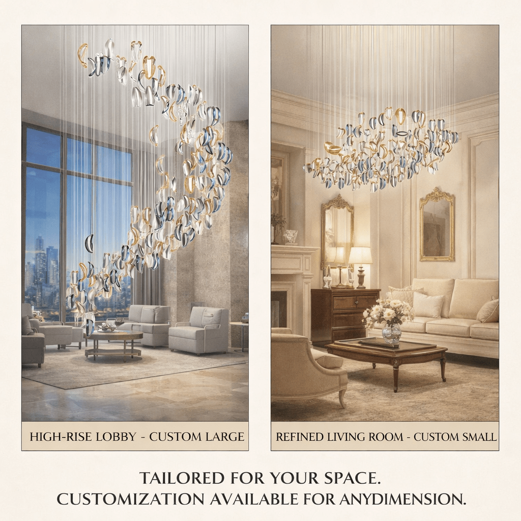 Galaxy Aqua Ripple Glass Meteor Shower Crystal Spiral Chandelier - view 10