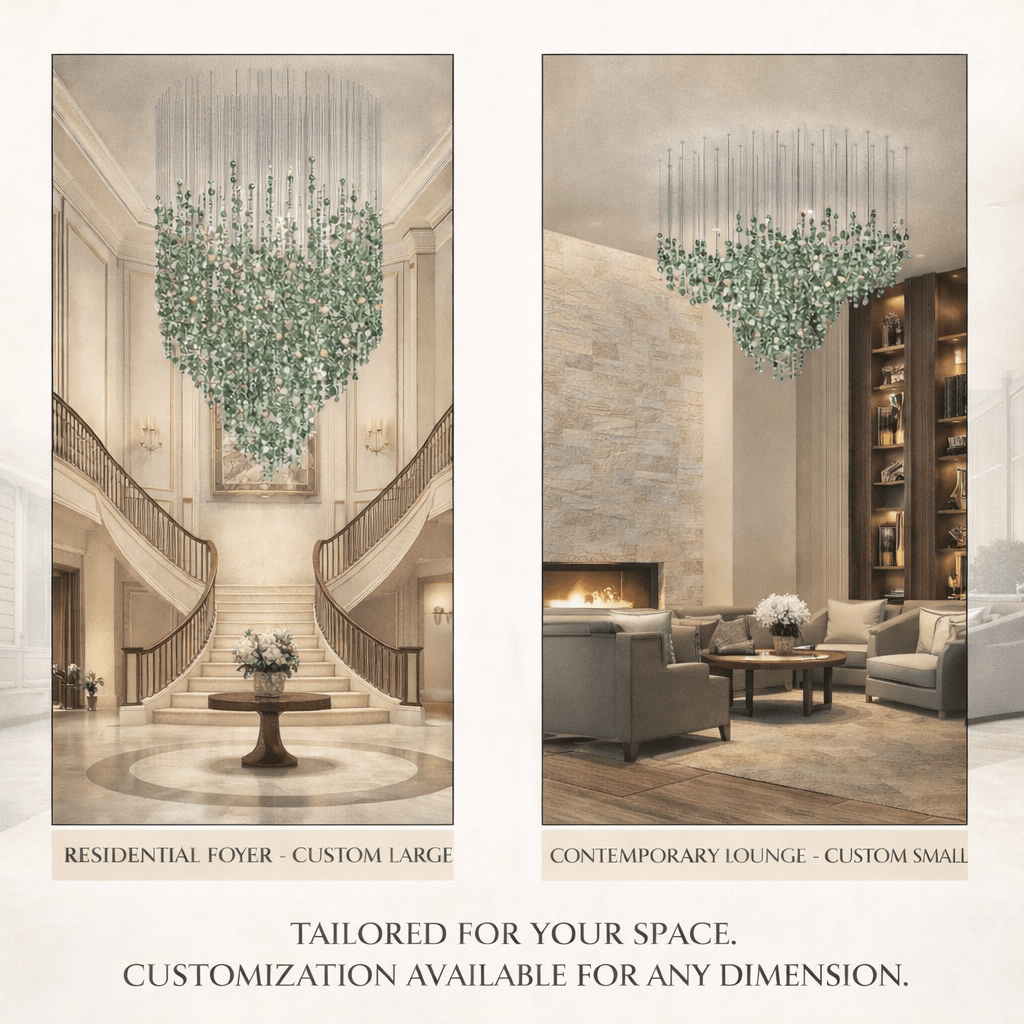 Galaxy Emerald Rainfall Meteor Shower Crystal Spiral Chandelier - view 16