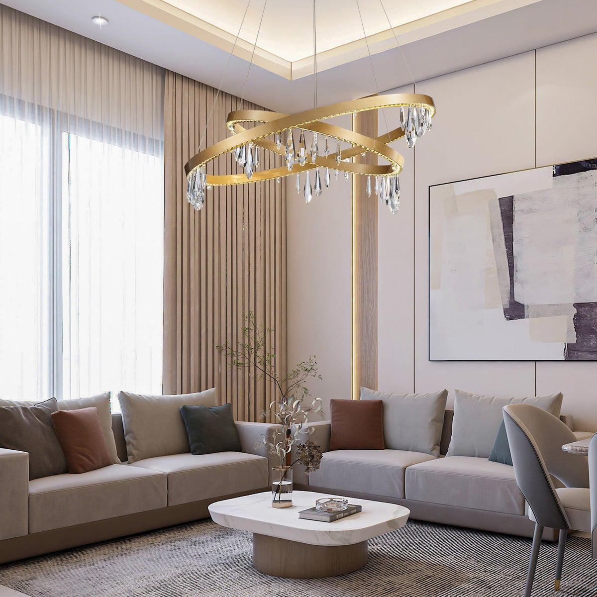 Orbit Crystal Ring Chandelier 31.5" - view 6