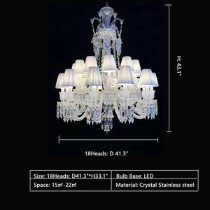 Large Light Luxury Classic Tiered Crystal Candle shaded Chandelier for High-ceiling Rooms/Living Room - view 8