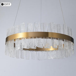 Ariano Long Crystal Round Golden Lamp Body Modern Chandelier - view 8