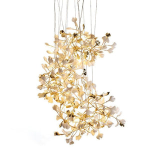 Ceramic Gingko Staircase Branch Chandelier - view 7