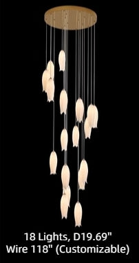 Elegant Flower Chandelier For Foyer/ Staircase - view 21