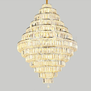Chrome/ Silver/ Gold Extra Large Chandelier For Foyer Living Room Staircase Crystal Ceiling Lighting Fixture - view 19