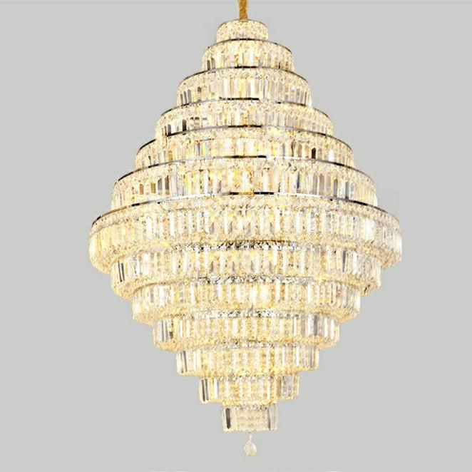 Chrome/ Silver/ Gold Extra Large Chandelier For Foyer Living Room Staircase Crystal Ceiling Lighting Fixture - view 19