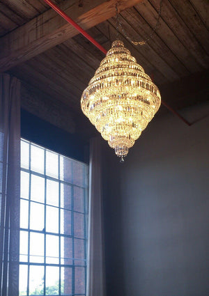 Chrome/ Silver/ Gold Extra Large Chandelier For Foyer Living Room Staircase Crystal Ceiling Lighting Fixture - view 11